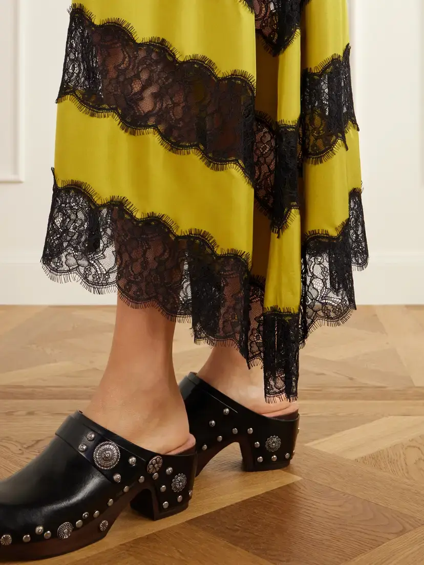 Ulla Johnson Coco Lace-trimmed Silk-satin Midi Dress | Thumbnail 4 Ulla Johnson Coco Lace-trimmed Silk-satin Midi Dress | Thumbnail 4