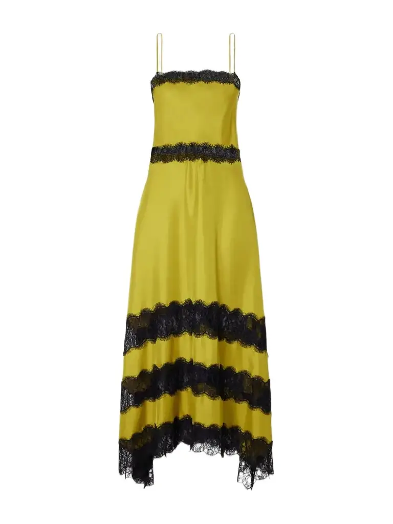 Coco Lace-trimmed Silk-satin Midi Dress