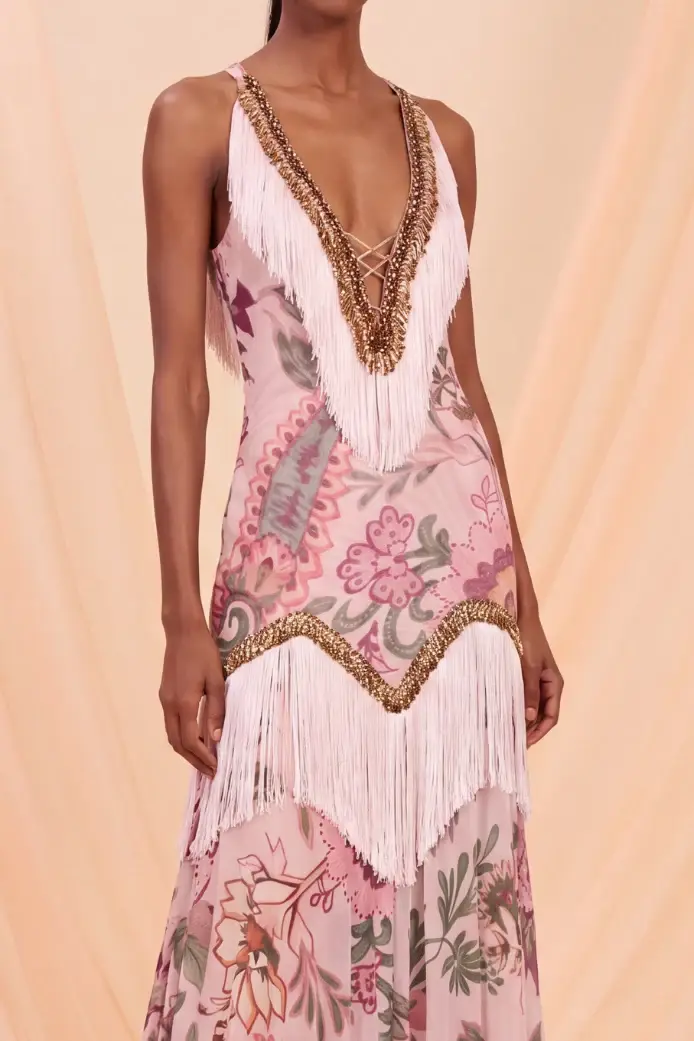 PatBo BOHO EMBELLISHED FRINGE GOWN | Thumbnail 2 PatBo BOHO EMBELLISHED FRINGE GOWN | Thumbnail 2