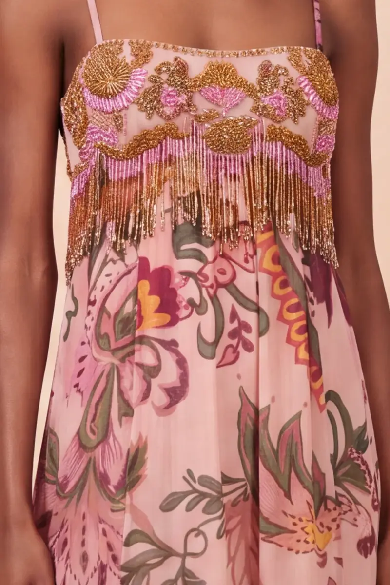 PatBo BOHO PRINTED EMBROIDERED SLIP GOWN | Thumbnail 2 PatBo BOHO PRINTED EMBROIDERED SLIP GOWN | Thumbnail 2