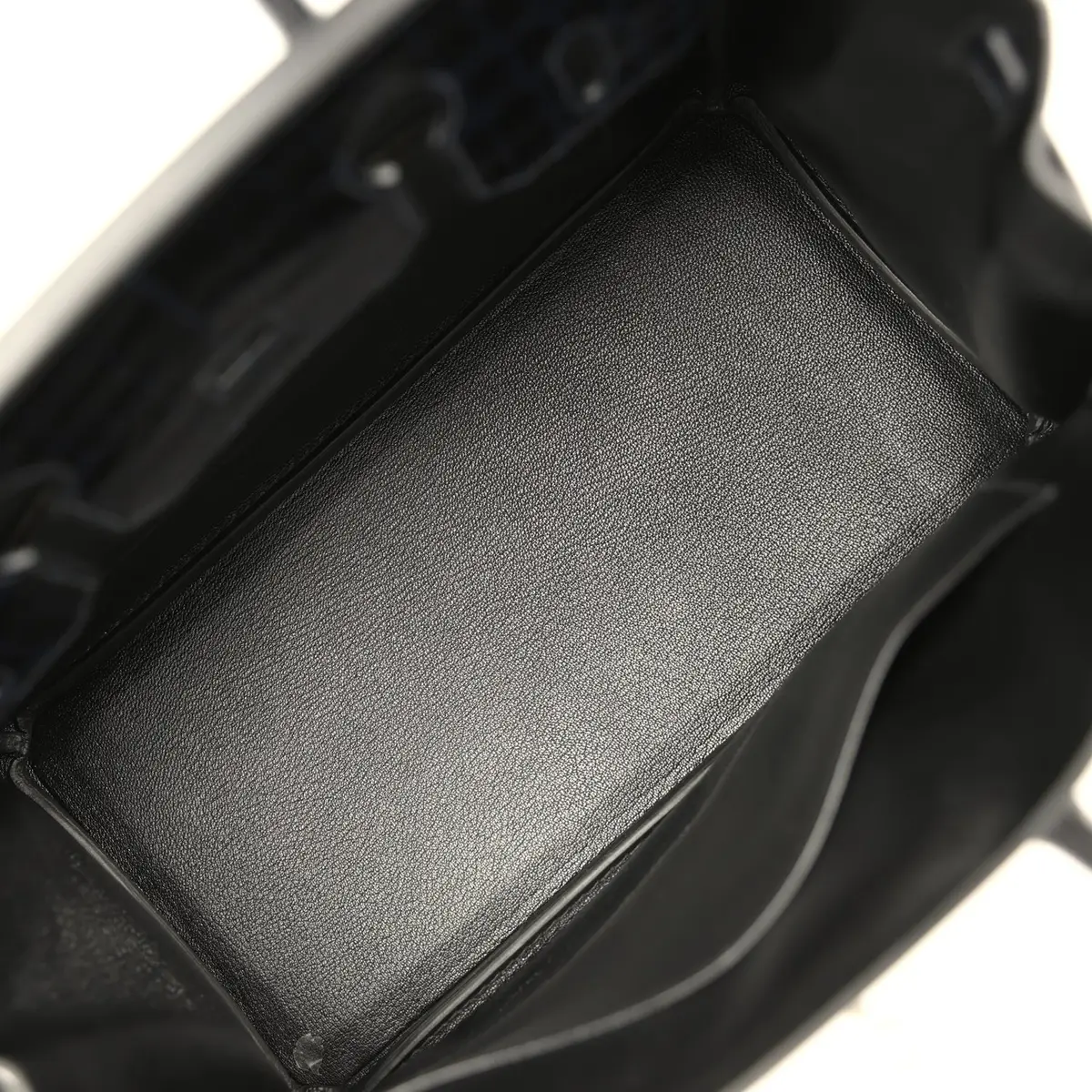 HERMÈS Hermes Birkin 30 Black, Bleu Marine Novillo, Shiny Niloticus Crocodile Touch Palladium Hardware | Thumbnail 7 HERMÈS Hermes Birkin 30 Black, Bleu Marine Novillo, Shiny Niloticus Crocodile Touch Palladium Hardware | Thumbnail 7