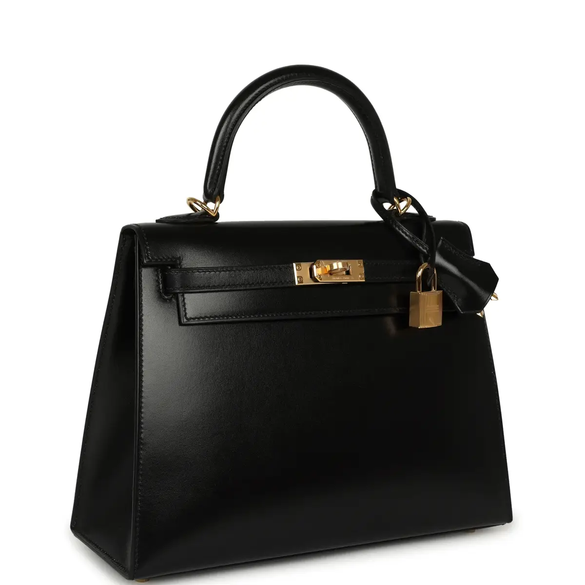 HERMÈS Hermes Kelly Sellier 25 Black Box Gold Hardware | Thumbnail 2