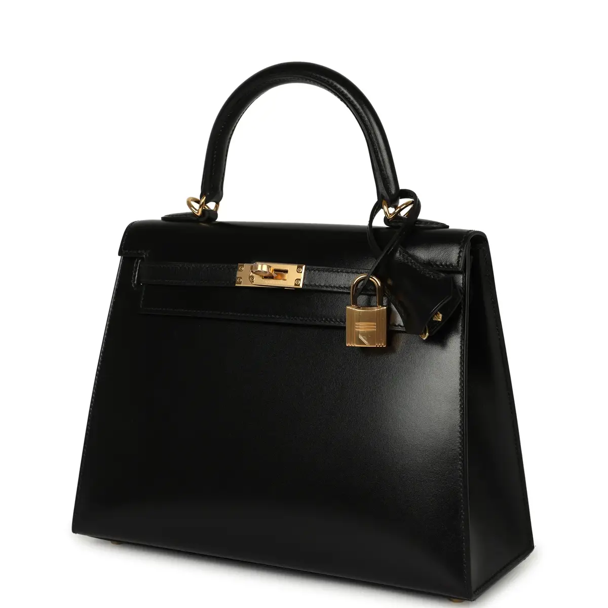 HERMÈS Hermes Kelly Sellier 25 Black Box Gold Hardware | Thumbnail 5