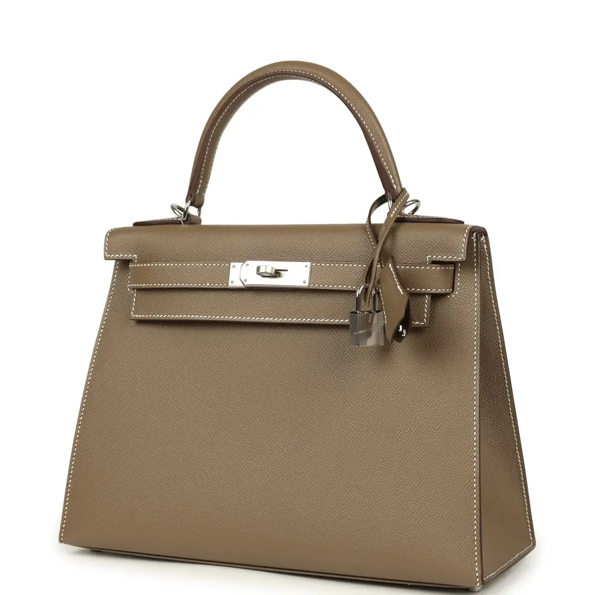 HERMÈS Hermes Kelly Sellier 28 Etoupe Epsom Palladium Hardware | Thumbnail 5