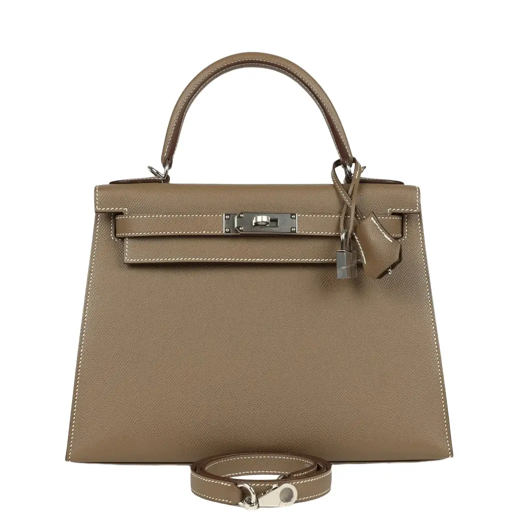 Hermes Kelly Sellier 28 Etoupe Epsom Palladium Hardware Hermes Kelly Sellier 28 Etoupe Epsom Palladium Hardware