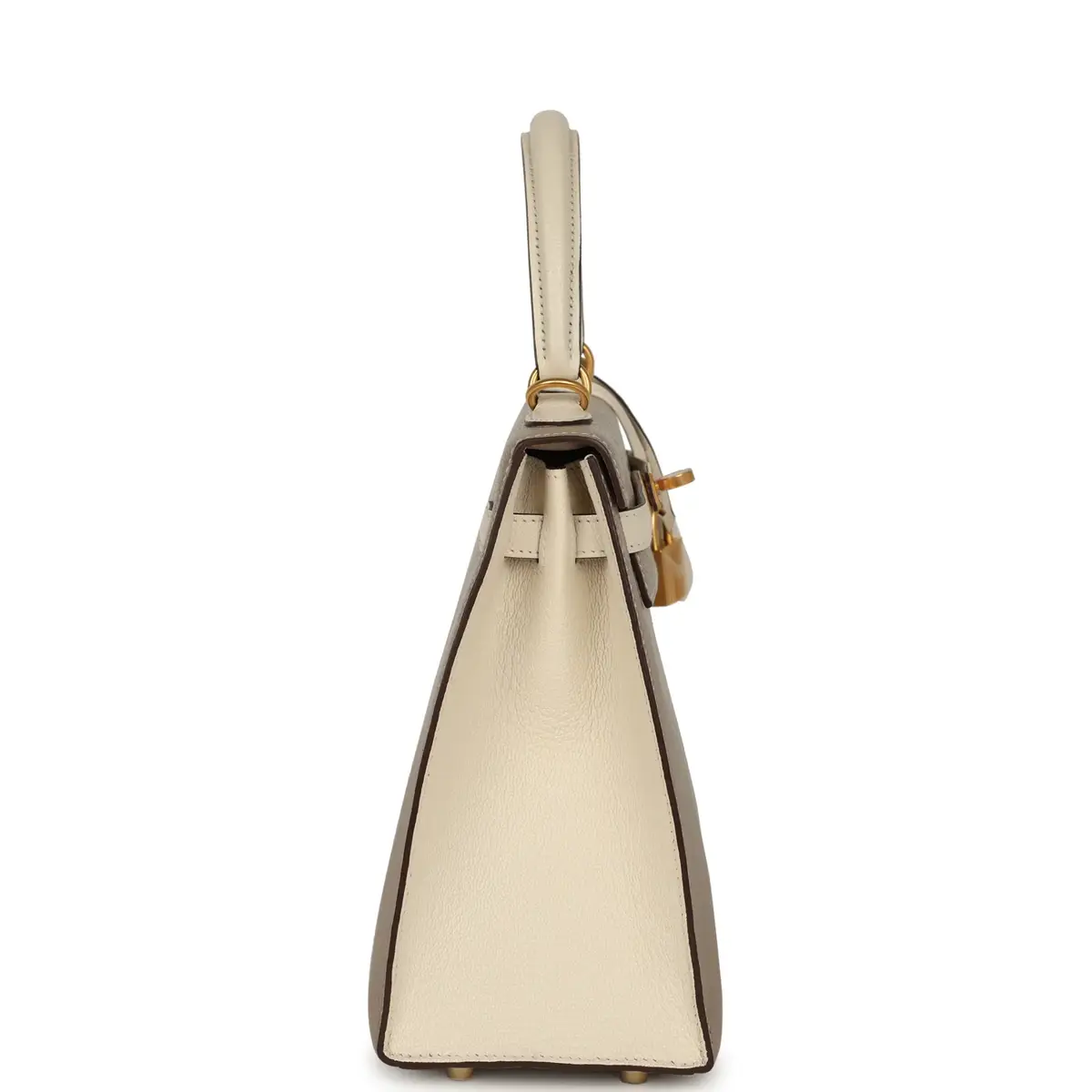 HERMÈS Hermes Special Order (HSS) Kelly Sellier 25 Gris Tourterelle, Nata Chevre Mysore Brushed Gold Hardware | Thumbnail 3 HERMÈS Hermes Special Order (HSS) Kelly Sellier 25 Gris Tourterelle, Nata Chevre Mysore Brushed Gold Hardware | Thumbnail 3