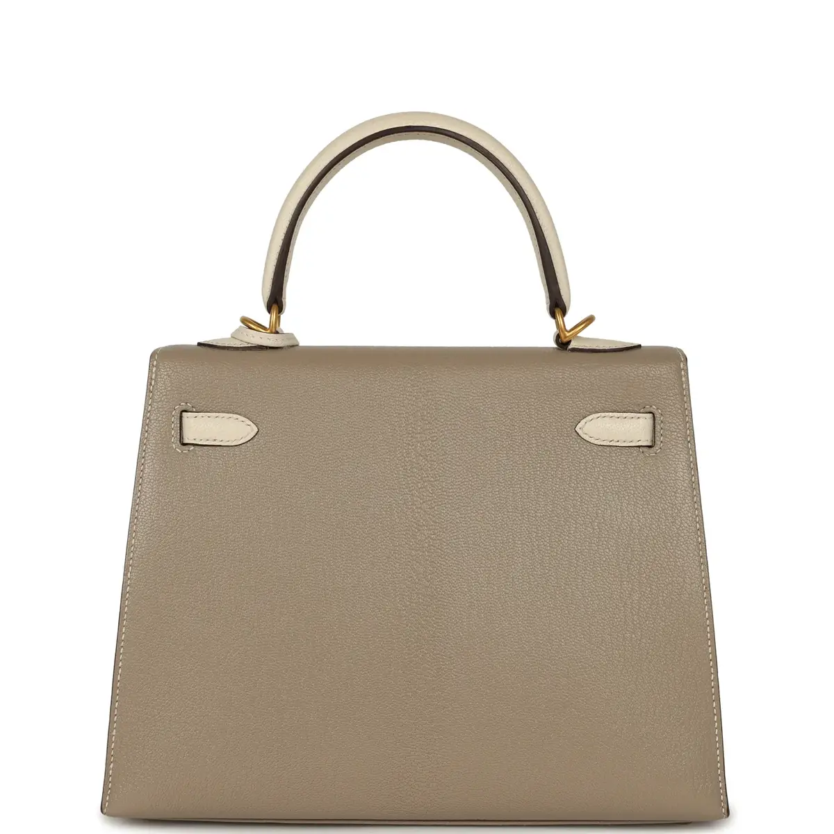 HERMÈS Hermes Special Order (HSS) Kelly Sellier 25 Gris Tourterelle, Nata Chevre Mysore Brushed Gold Hardware | Thumbnail 4 HERMÈS Hermes Special Order (HSS) Kelly Sellier 25 Gris Tourterelle, Nata Chevre Mysore Brushed Gold Hardware | Thumbnail 4