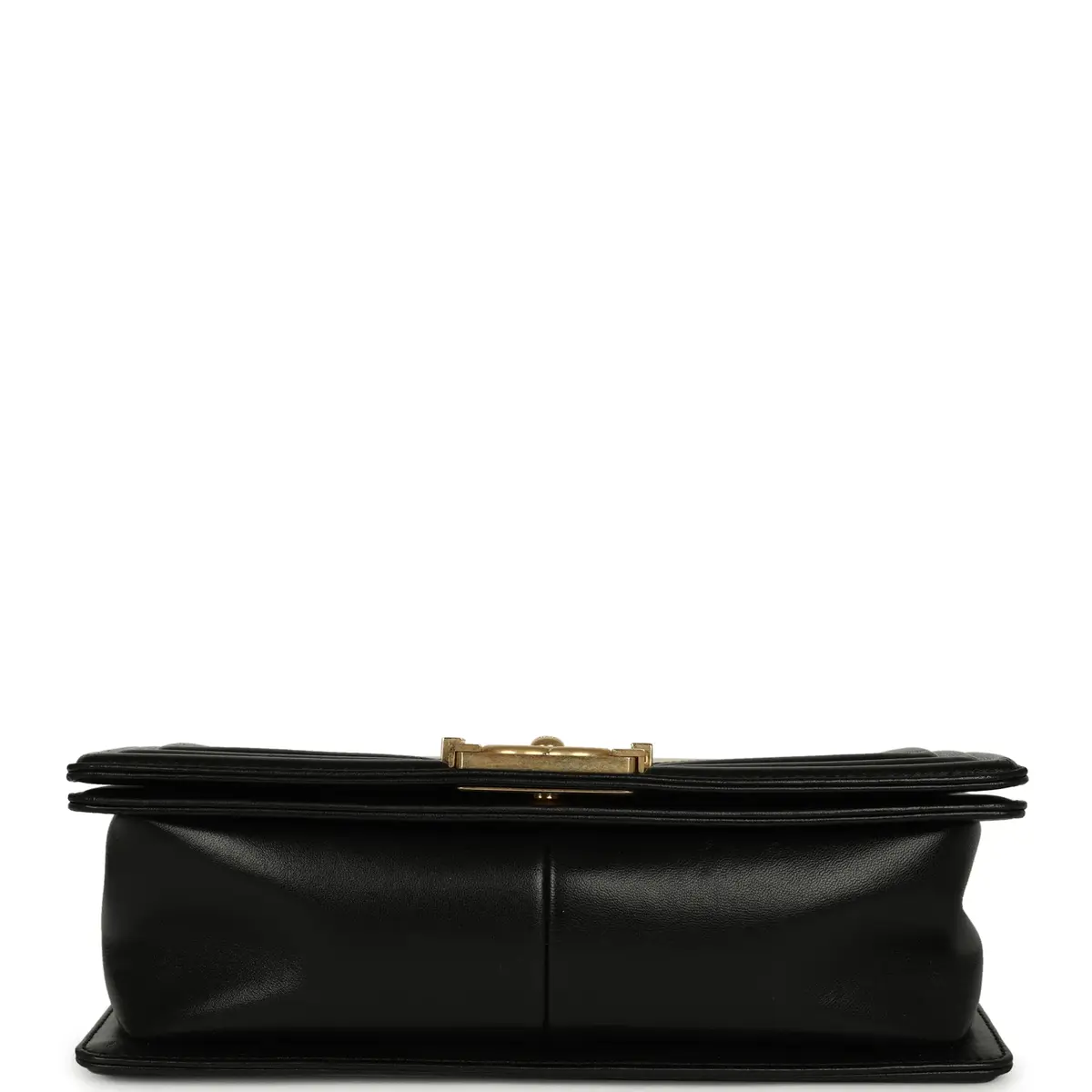 Chanel Pre-owned Chanel Medium Braided Chevron Boy Bag Black & White Fabric, Black Calfskin Antique Gold Hardware | Thumbnail 6 Chanel Pre-owned Chanel Medium Braided Chevron Boy Bag Black & White Fabric, Black Calfskin Antique Gold Hardware | Thumbnail 6