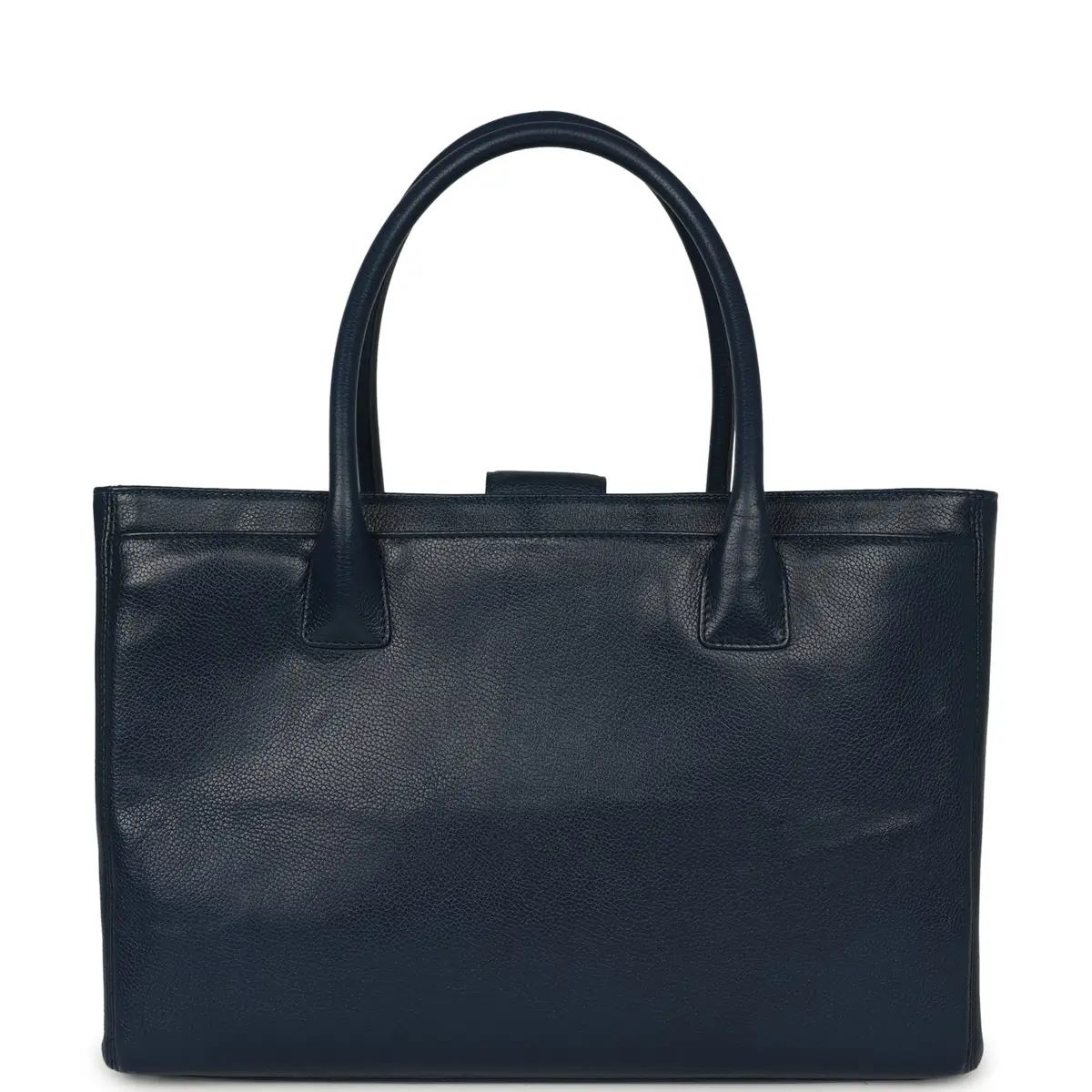 Chanel Pre-owned Chanel Medium Executive Cerf Tote Bag Navy Grained Calfskin Silver Hardware | Thumbnail 4 Chanel Pre-owned Chanel Medium Executive Cerf Tote Bag Navy Grained Calfskin Silver Hardware | Thumbnail 4