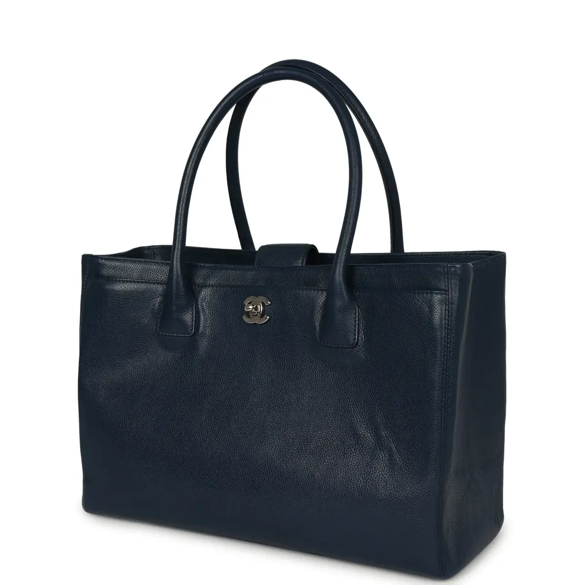Chanel Pre-owned Chanel Medium Executive Cerf Tote Bag Navy Grained Calfskin Silver Hardware | Thumbnail 5 Chanel Pre-owned Chanel Medium Executive Cerf Tote Bag Navy Grained Calfskin Silver Hardware | Thumbnail 5