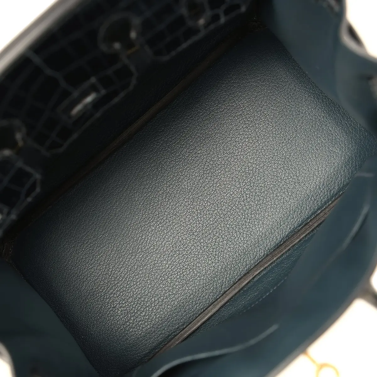 HERMÈS Pre-owned Hermes Birkin 25 Vert Rousseau Togo, Shiny Niloticus Crocodile Touch Gold Hardware | Thumbnail 7