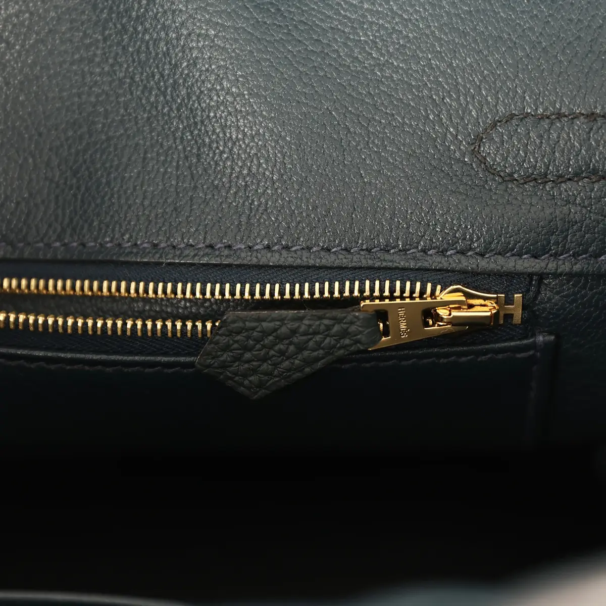 HERMÈS Pre-owned Hermes Birkin 25 Vert Rousseau Togo, Shiny Niloticus Crocodile Touch Gold Hardware | Thumbnail 8