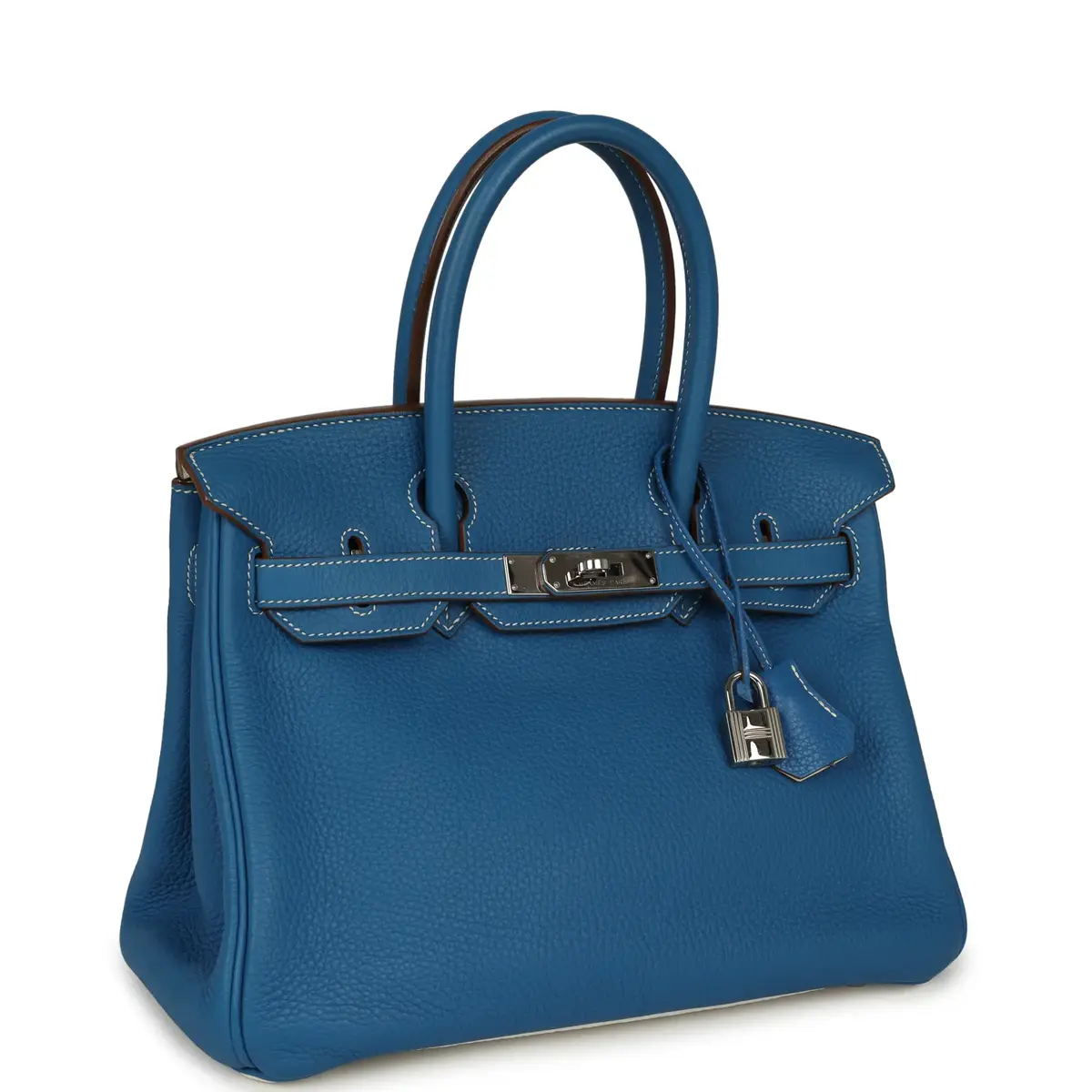 HERMÈS Pre-owned Hermes Eclat Birkin 30 Mykonos, White Clemence Palladium Hardware | Thumbnail 2 HERMÈS Pre-owned Hermes Eclat Birkin 30 Mykonos, White Clemence Palladium Hardware | Thumbnail 2