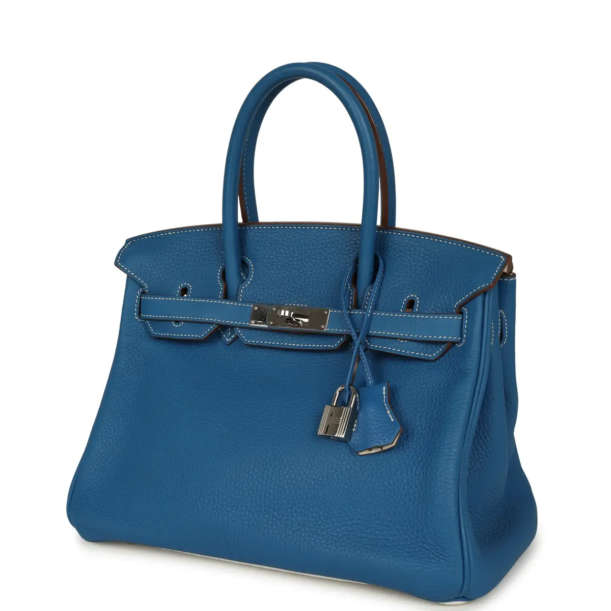 HERMÈS Pre-owned Hermes Eclat Birkin 30 Mykonos, White Clemence Palladium Hardware | Thumbnail 5 HERMÈS Pre-owned Hermes Eclat Birkin 30 Mykonos, White Clemence Palladium Hardware | Thumbnail 5
