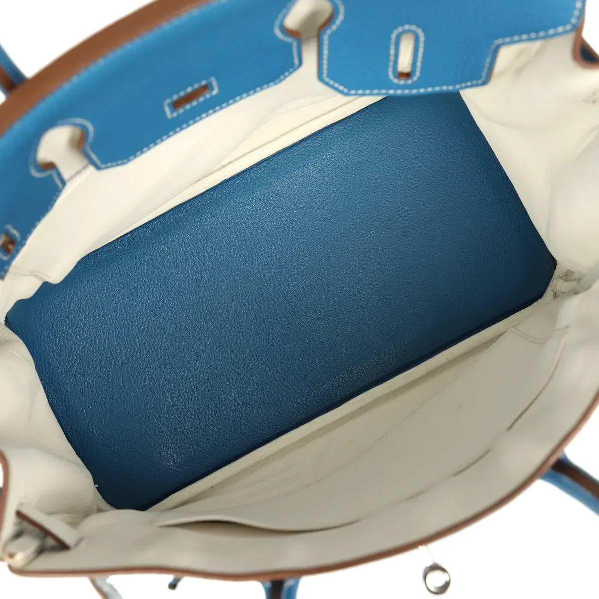 HERMÈS Pre-owned Hermes Eclat Birkin 30 Mykonos, White Clemence Palladium Hardware | Thumbnail 8 HERMÈS Pre-owned Hermes Eclat Birkin 30 Mykonos, White Clemence Palladium Hardware | Thumbnail 8