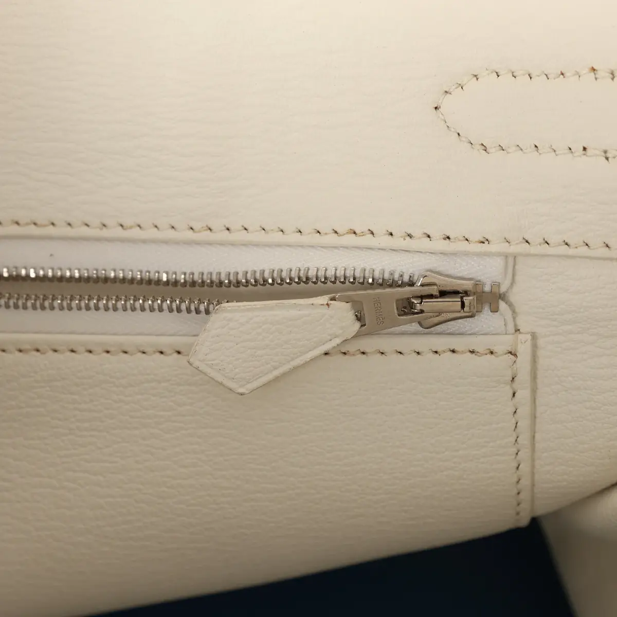 HERMÈS Pre-owned Hermes Eclat Birkin 30 Mykonos, White Clemence Palladium Hardware | Thumbnail 9 HERMÈS Pre-owned Hermes Eclat Birkin 30 Mykonos, White Clemence Palladium Hardware | Thumbnail 9