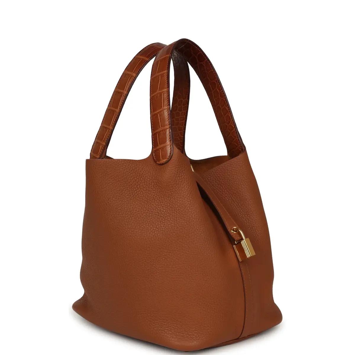 HERMÈS Pre-owned Hermes Picotin 22 Gold Clemence, Matte Alligator Touch Gold Hardware | Thumbnail 2 HERMÈS Pre-owned Hermes Picotin 22 Gold Clemence, Matte Alligator Touch Gold Hardware | Thumbnail 2