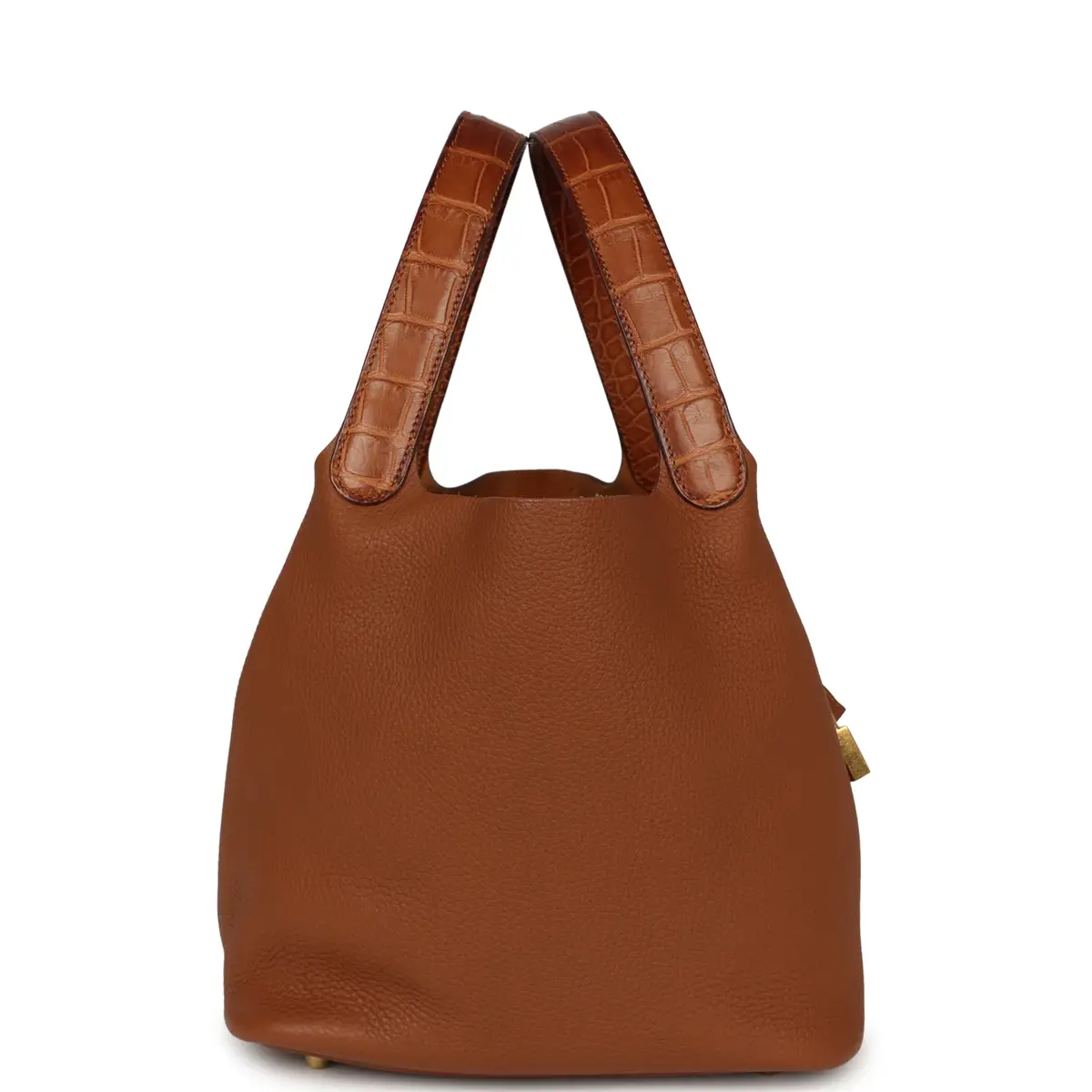 HERMÈS Pre-owned Hermes Picotin 22 Gold Clemence, Matte Alligator Touch Gold Hardware | Thumbnail 3 HERMÈS Pre-owned Hermes Picotin 22 Gold Clemence, Matte Alligator Touch Gold Hardware | Thumbnail 3