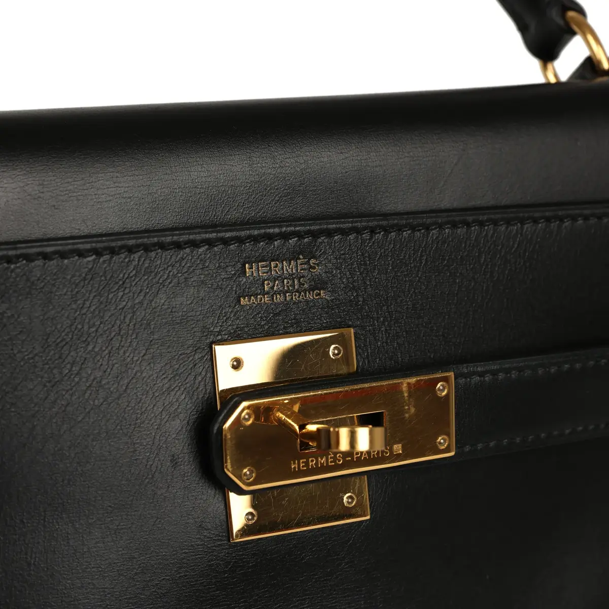 HERMÈS Vintage Hermes Kelly Retourne 32 Black Box Gold Hardware | Thumbnail 7 HERMÈS Vintage Hermes Kelly Retourne 32 Black Box Gold Hardware | Thumbnail 7