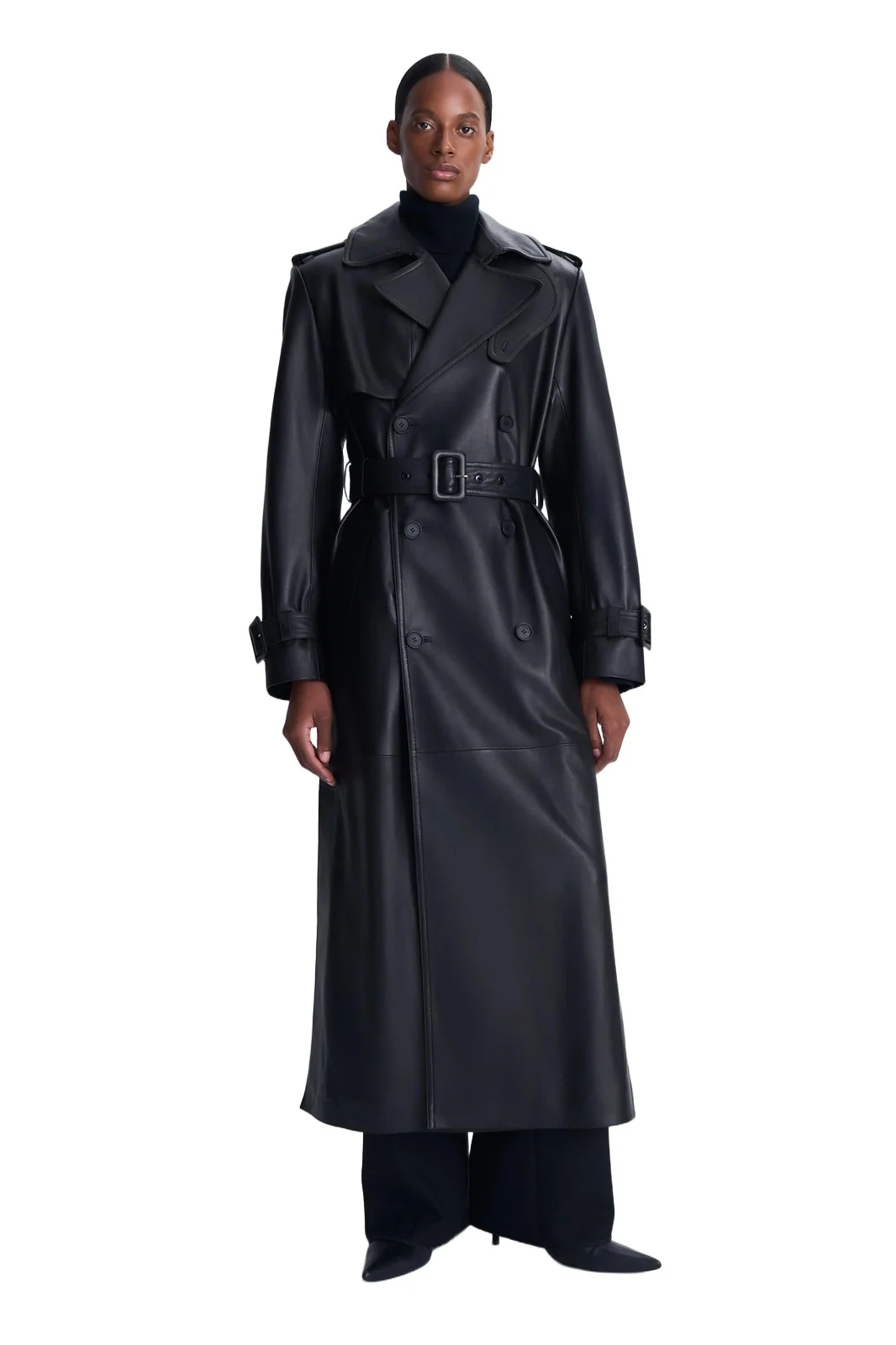 Oteria Belted Leather Coat Oteria Belted Leather Coat