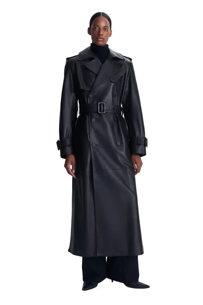 Oteria Belted Leather Coat Oteria Belted Leather Coat
