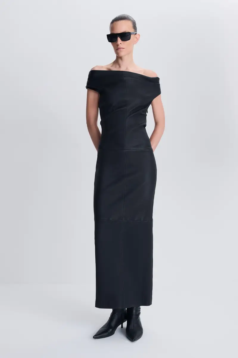 Simkhai Vessia Leather Midi Dress | Thumbnail 2 Simkhai Vessia Leather Midi Dress | Thumbnail 2