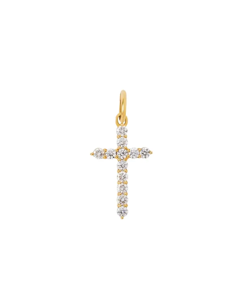 Jennifer Fisher Jennifer Fisher Medium Floating Diamond Cross 18K White Gold
