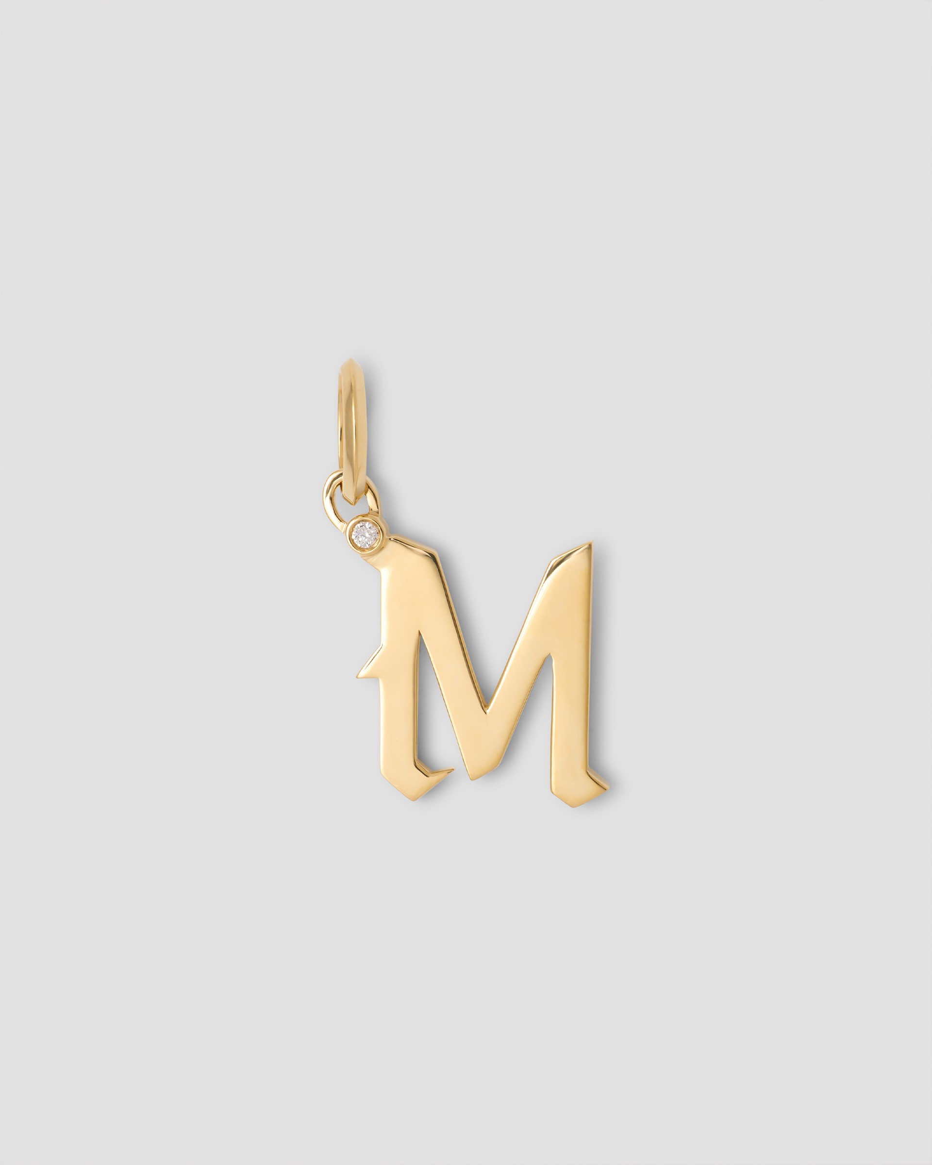 Jennifer Fisher Jennifer Fisher Capital Gothic Letter Charm with Diamond in 18K Yellow Gold M