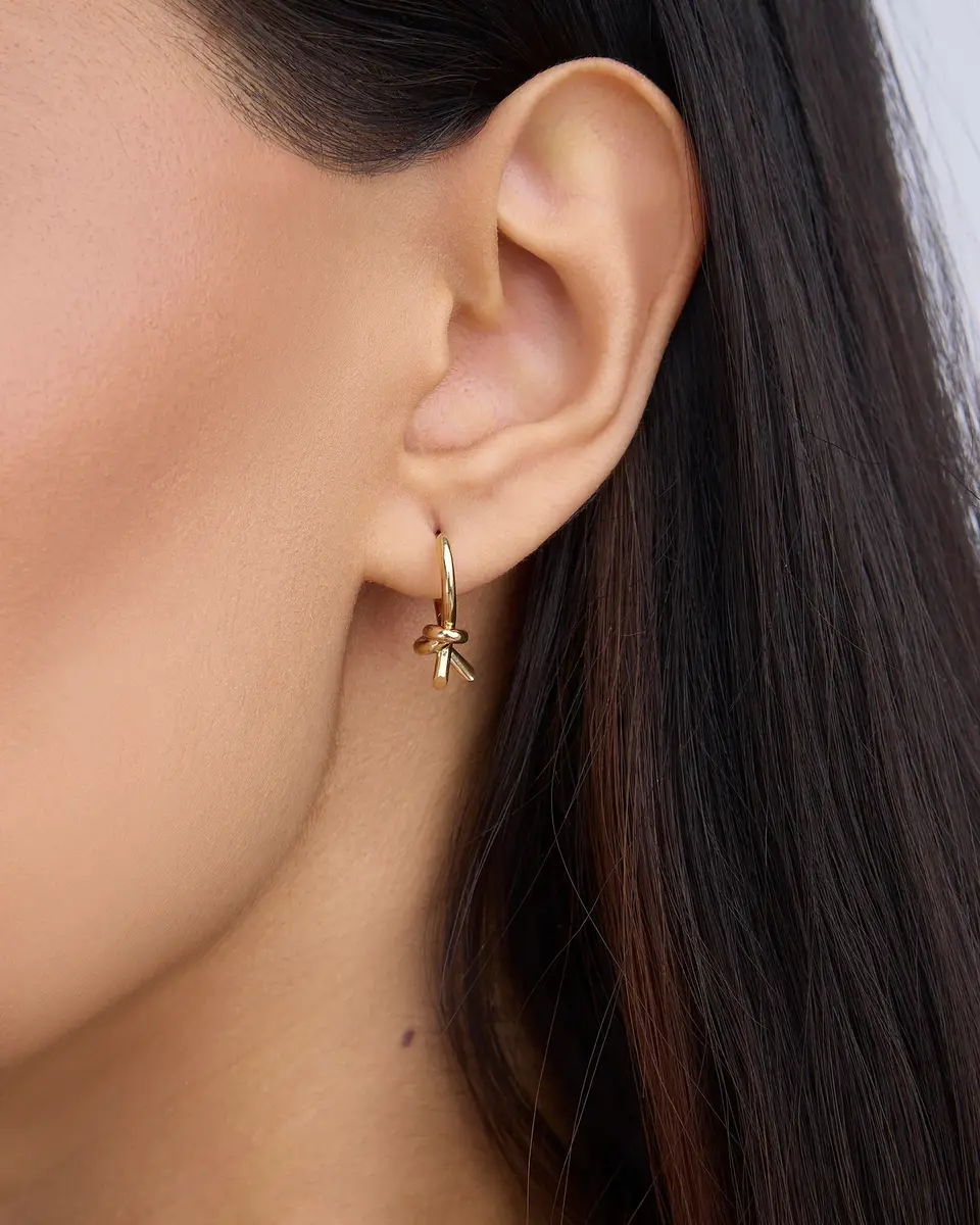 Jennifer Fisher Jennifer Fisher Knot Huggie Left Ear | Thumbnail 2
