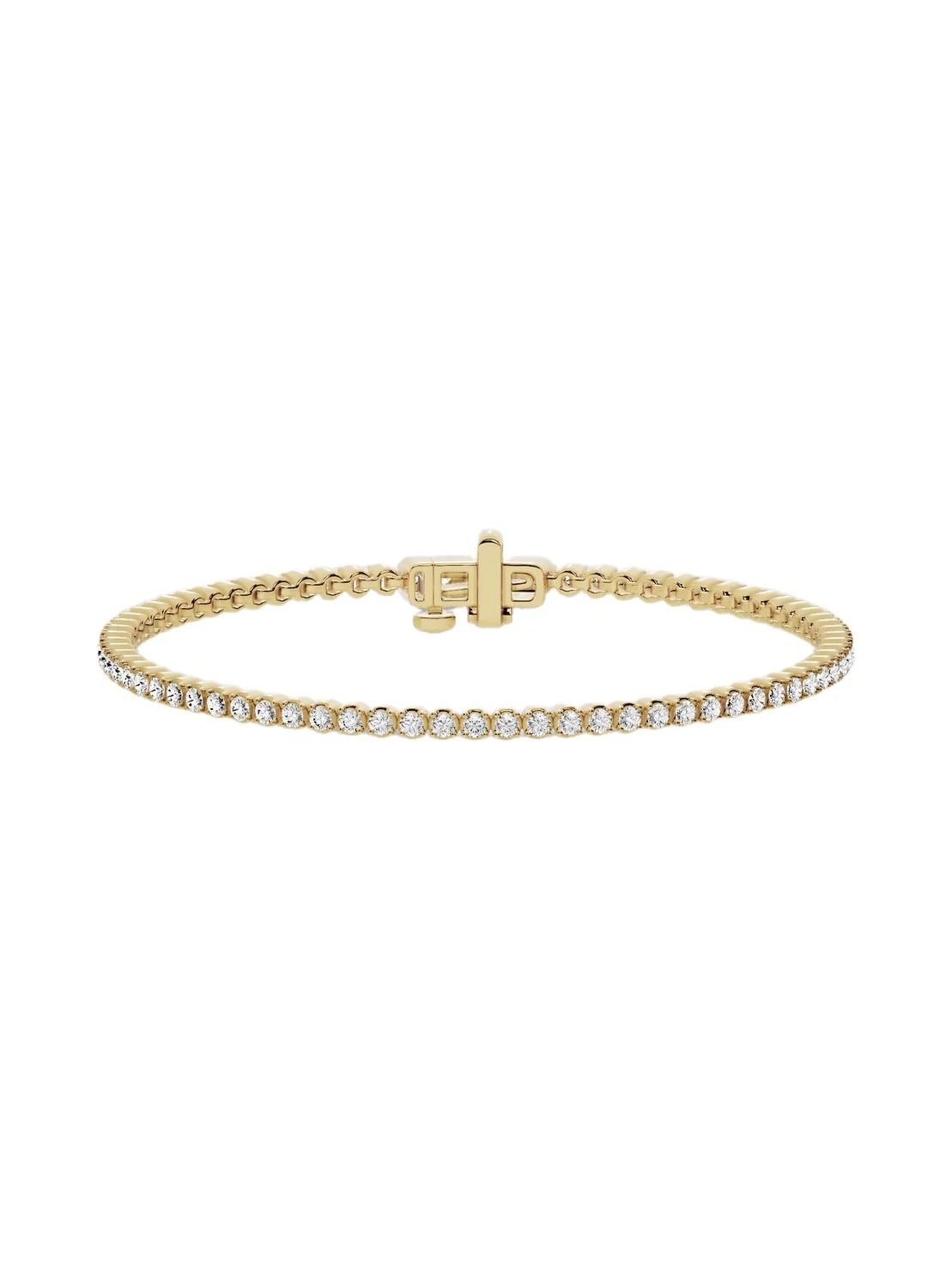 Jennifer Fisher Lab Diamond Round Cut Tennis Bracelet 18K Yellow Gold