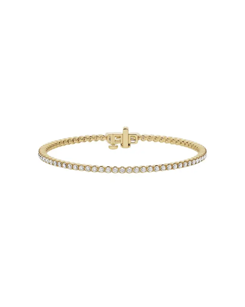 Jennifer Fisher Lab Diamond Round Cut Tennis Bracelet 18K Yellow Gold