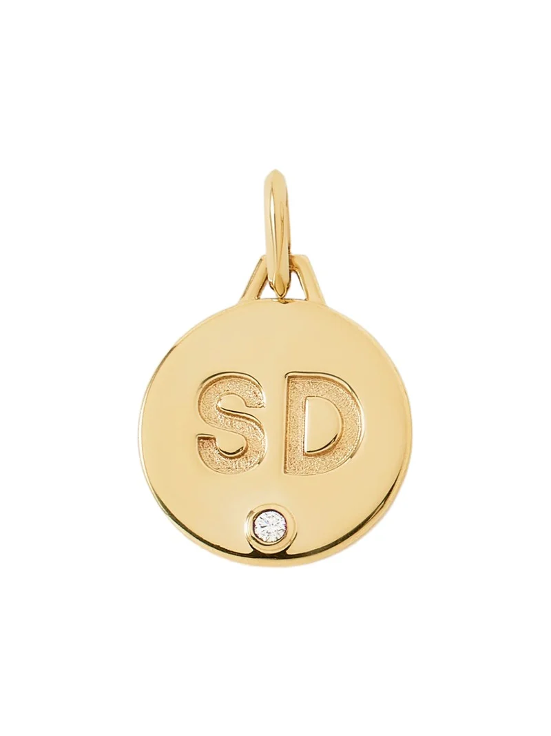 Jennifer Fisher Personalized Small Circle with Diamond in 18K Yellow Gold