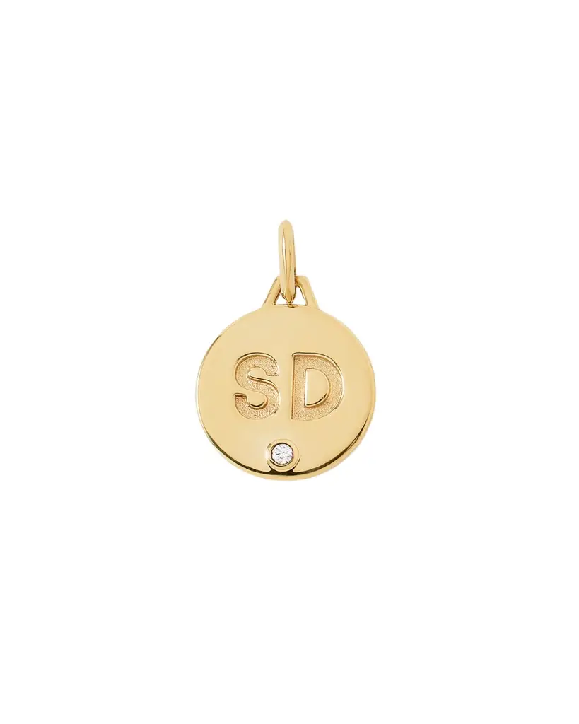 Jennifer Fisher Jennifer Fisher Personalized Small Circle with Diamond in 18K Yellow Gold