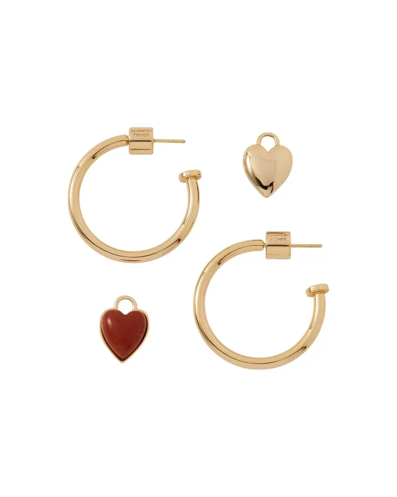 Jennifer Fisher Jennifer Fisher Semi-Precious Convertible Heart Huggies