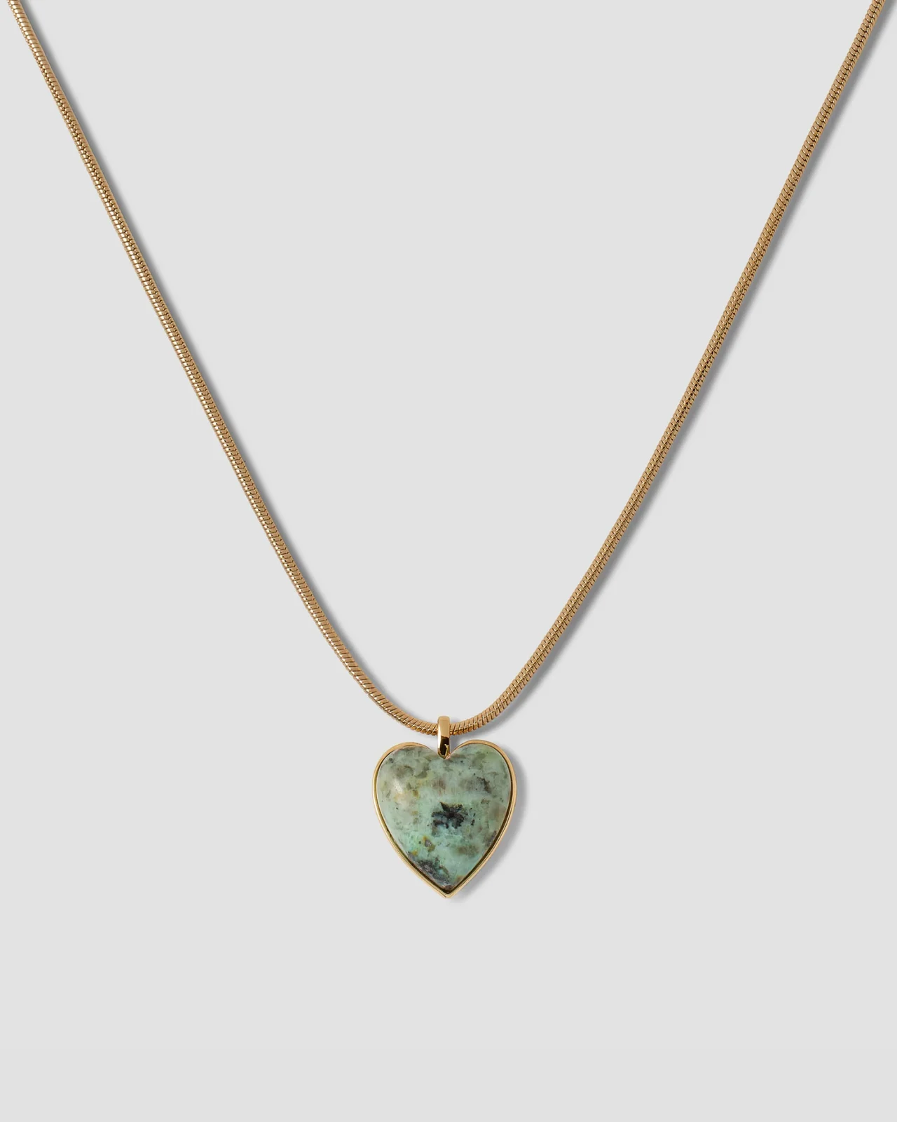 Semi-Precious Small Heart Chain Necklace Semi-Precious Small Heart Chain Necklace