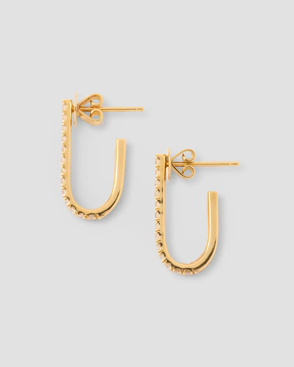 Jennifer Fisher Jennifer Fisher Large Pavé Diamond Level Earring in 18K Yellow Gold | Thumbnail 2 Jennifer Fisher Jennifer Fisher Large Pavé Diamond Level Earring in 18K Yellow Gold | Thumbnail 2