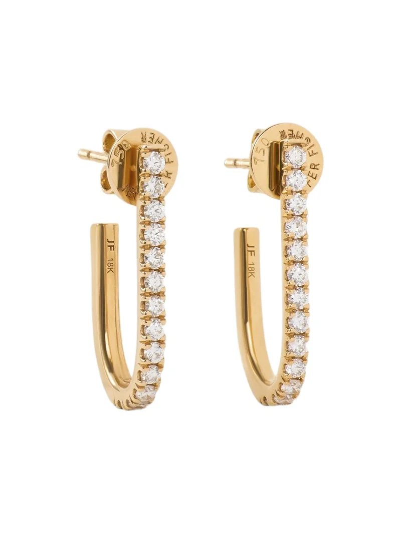 Jennifer Fisher Large Pavé Diamond Level Earring in 18K Yellow Gold Jennifer Fisher Large Pavé Diamond Level Earring in 18K Yellow Gold