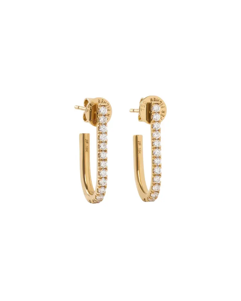 Jennifer Fisher Large Pavé Diamond Level Earring in 18K Yellow Gold Jennifer Fisher Large Pavé Diamond Level Earring in 18K Yellow Gold