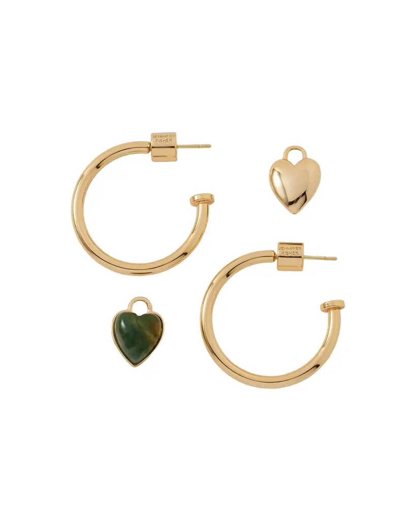 Jennifer Fisher Jennifer Fisher Semi-Precious Convertible Heart Huggies