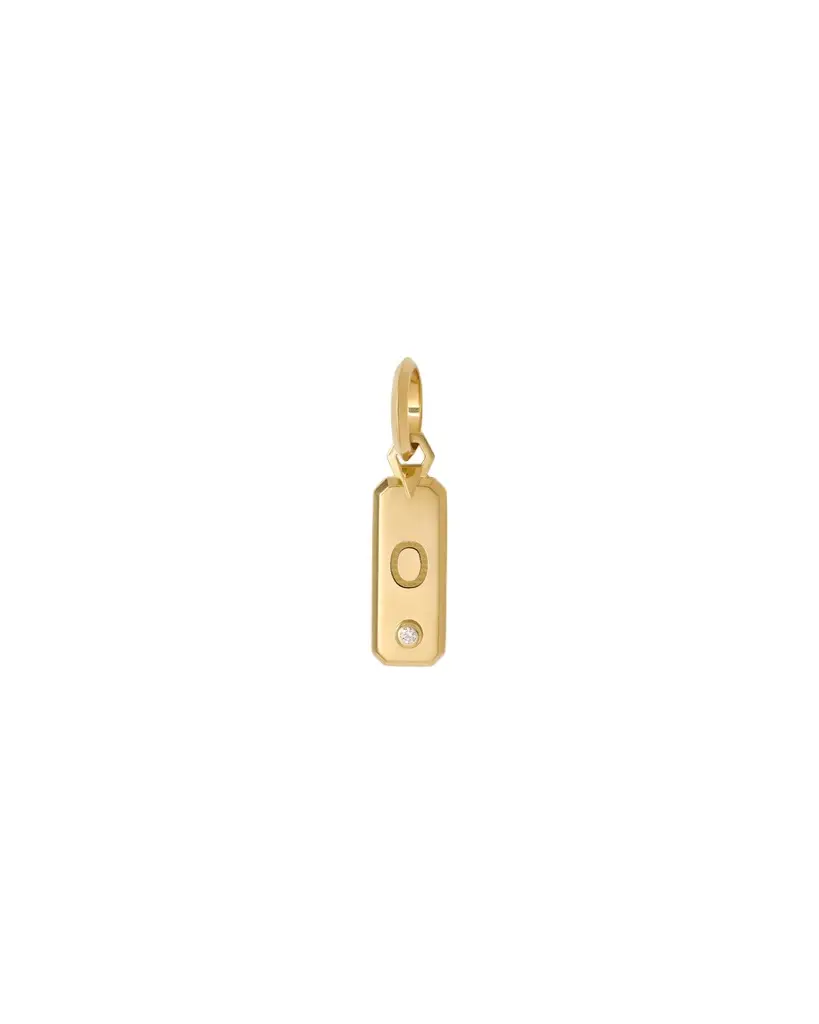 Jennifer Fisher Jennifer Fisher Minimal Block Number Dog Tag in 18K Yellow Gold 0