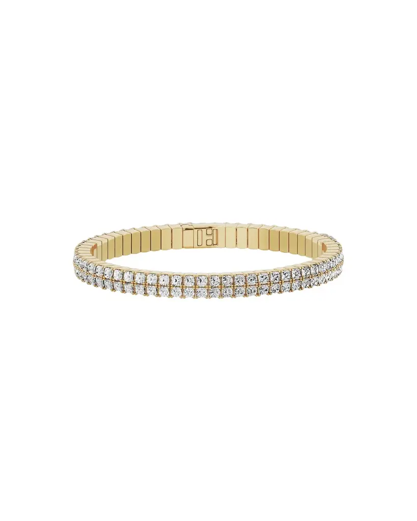 Jennifer Fisher Jennifer Fisher Lab Diamond Cushion Cut Double Flex Bangle 18K Yellow Gold