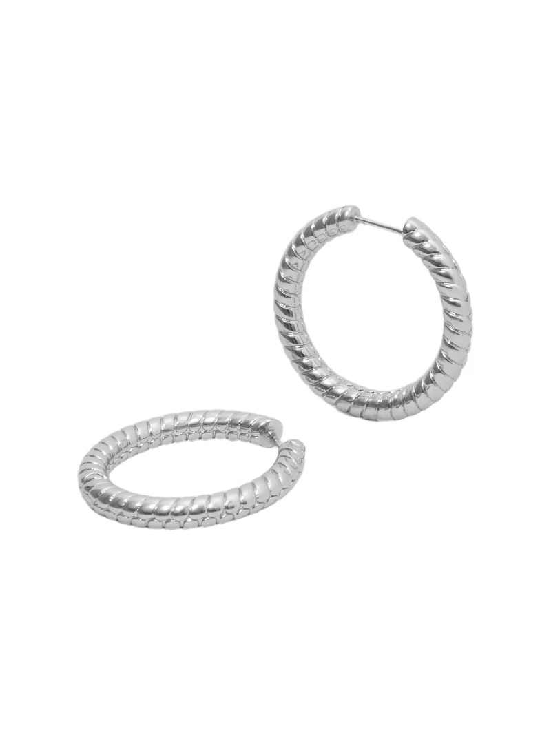 Jennifer Fisher Madison Avenue Huggies Silver Jennifer Fisher Madison Avenue Huggies Silver