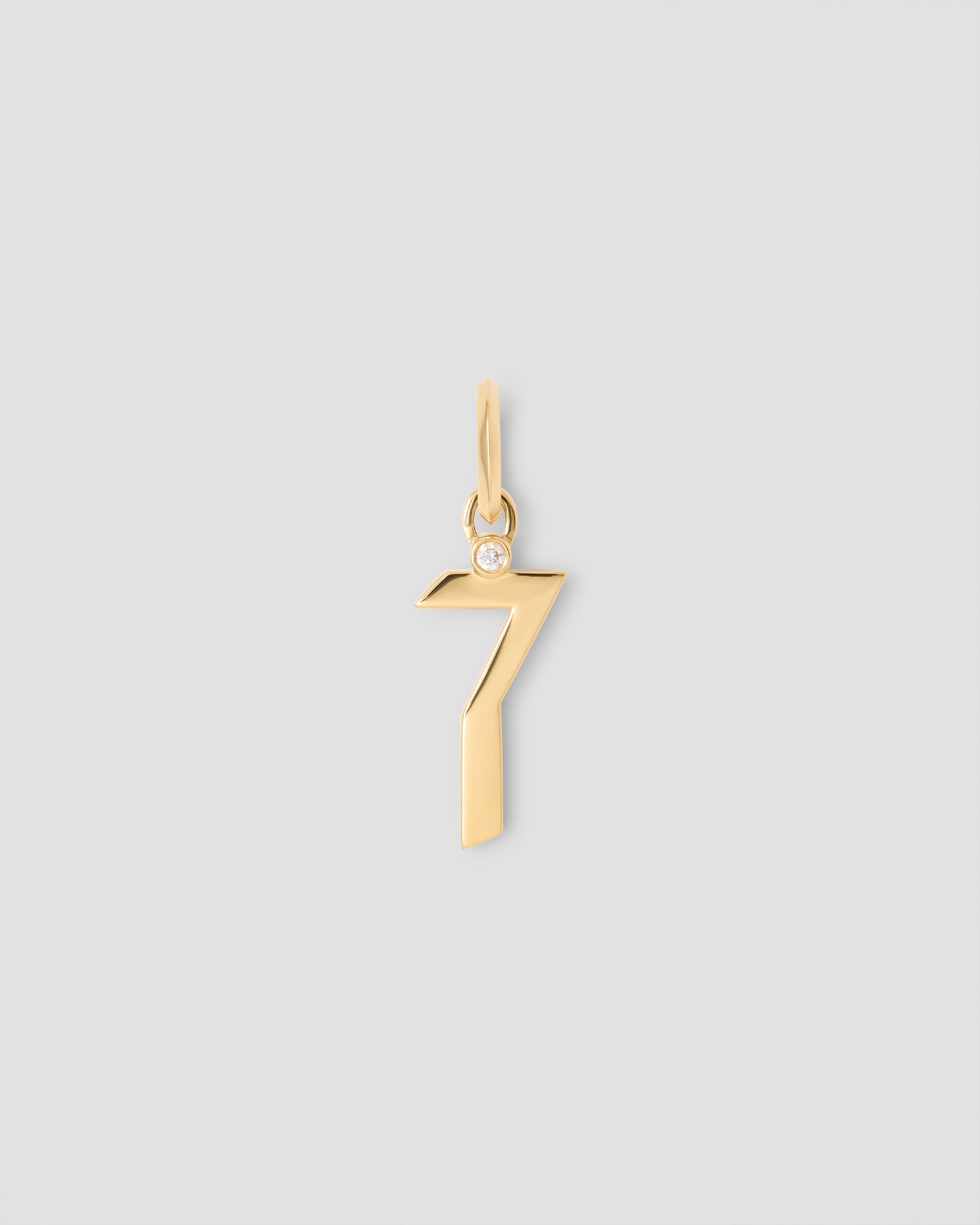 Jennifer Fisher Jennifer Fisher Gothic Number Charm with Diamond in 18K Yellow Gold 7