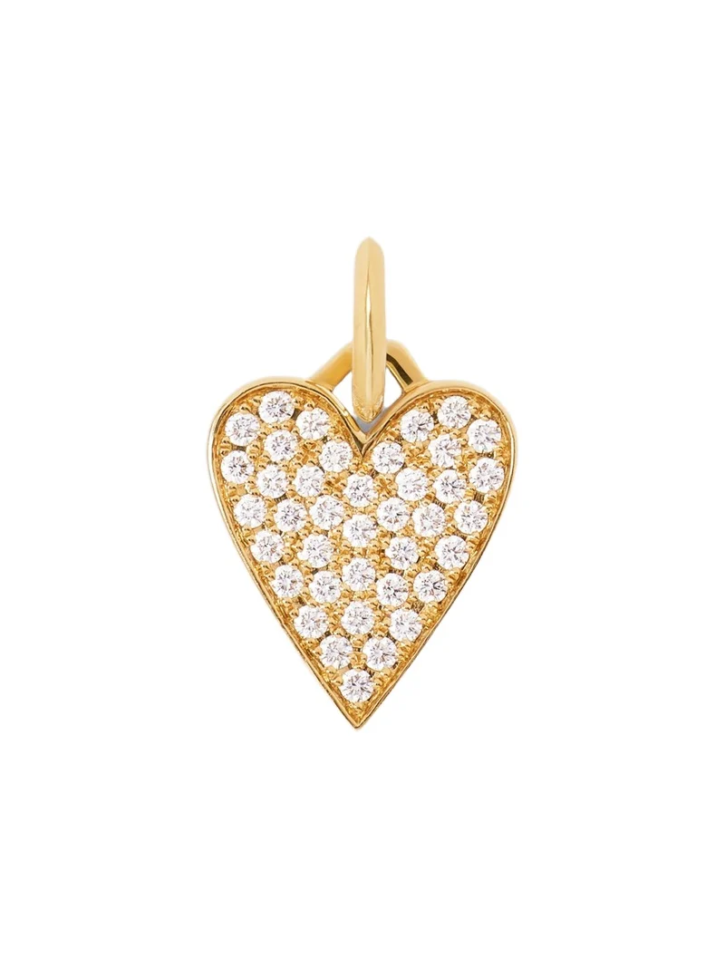 Jennifer Fisher Medium Heart with Pavé White Diamonds 18K Yellow Gold Jennifer Fisher Medium Heart with Pavé White Diamonds 18K Yellow Gold