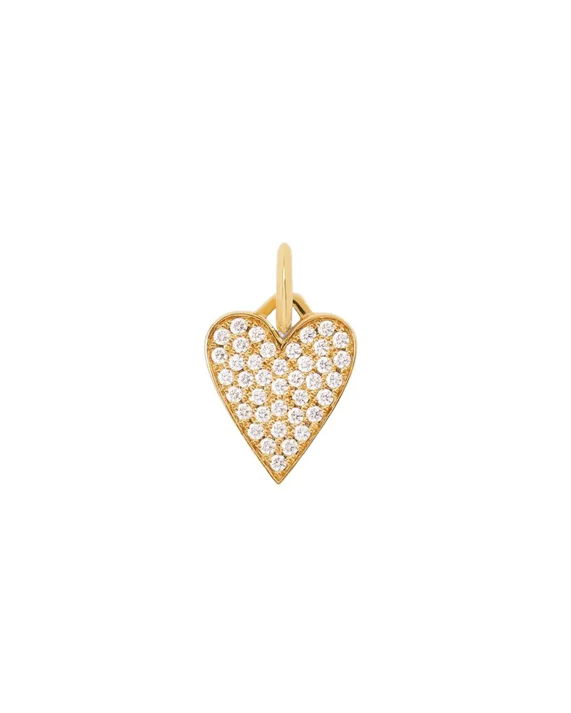 Jennifer Fisher Jennifer Fisher Medium Heart with Pavé White Diamonds 18K Yellow Gold