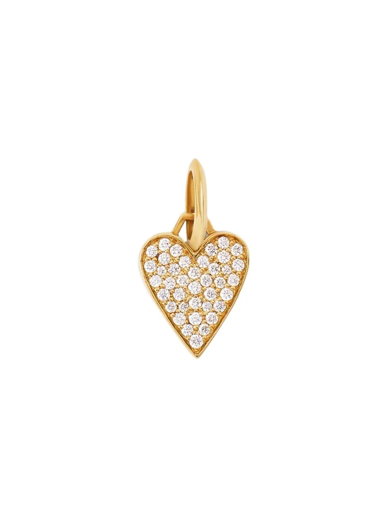 Small Heart with Pavé White Diamonds 18K Yellow Gold Small Heart with Pavé White Diamonds 18K Yellow Gold