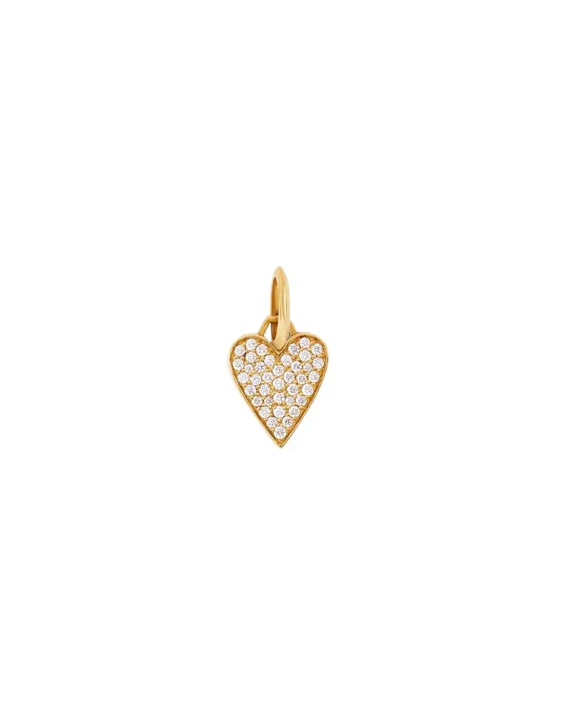 Jennifer Fisher Jennifer Fisher Small Heart with Pavé White Diamonds 18K Yellow Gold