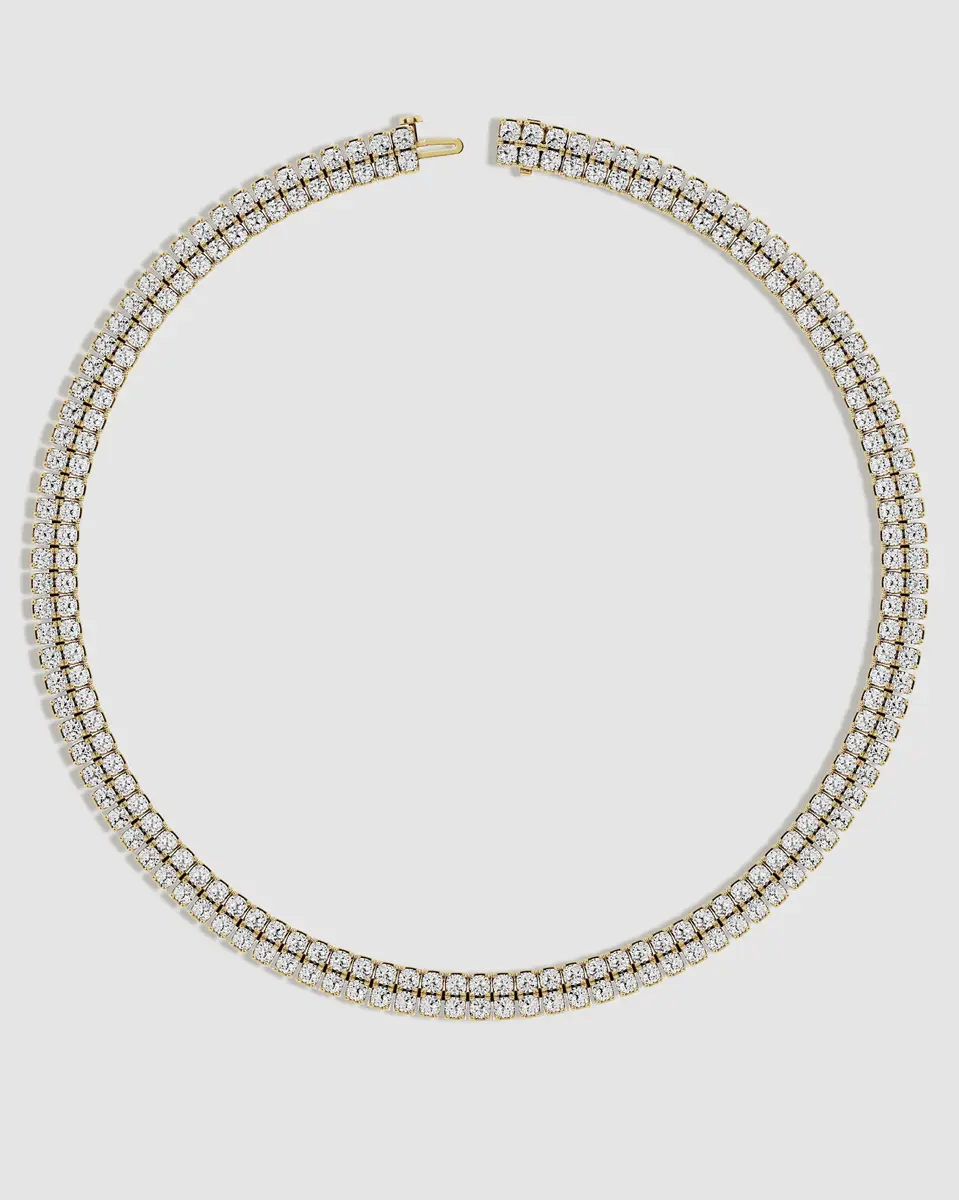 Jennifer Fisher Jennifer Fisher Lab Diamond Cushion Cut Double Choker 18K Yellow Gold | Thumbnail 2 Jennifer Fisher Jennifer Fisher Lab Diamond Cushion Cut Double Choker 18K Yellow Gold | Thumbnail 2