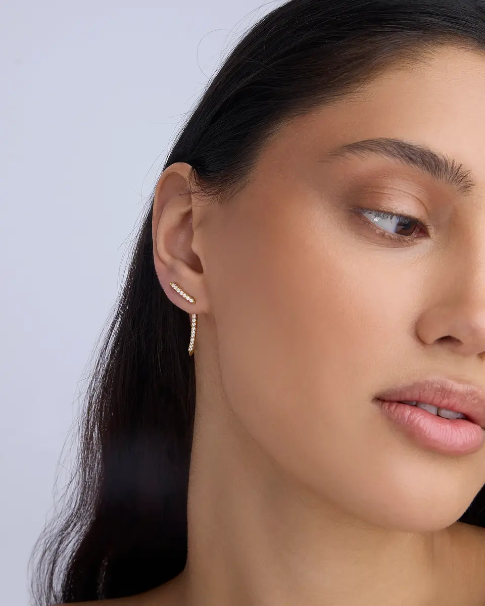 Jennifer Fisher Jennifer Fisher Pavé Diamond Tusk Earring in | Thumbnail 2 Jennifer Fisher Jennifer Fisher Pavé Diamond Tusk Earring in | Thumbnail 2