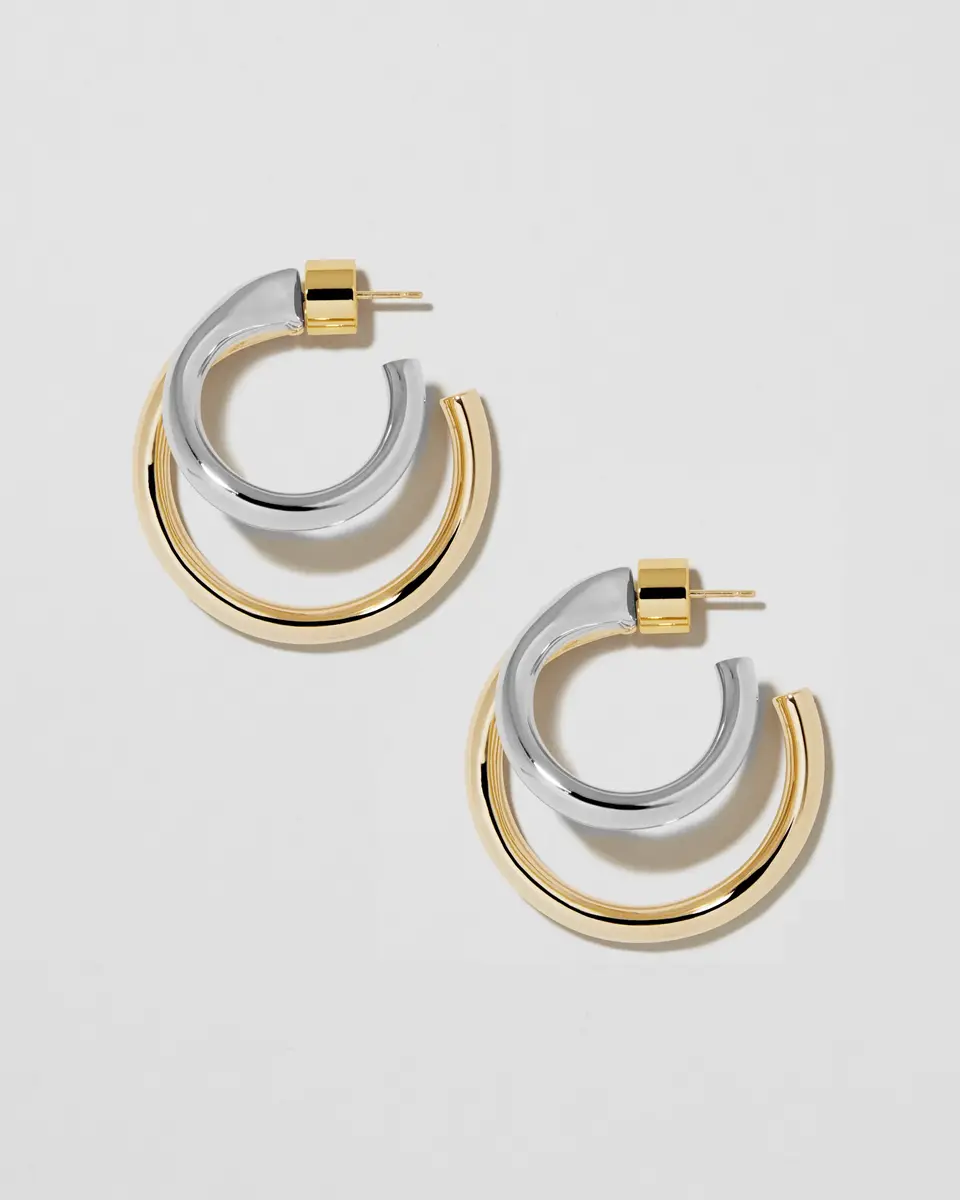 Jennifer Fisher Jennifer Fisher 1 Double Lilly Mini Hoops | Thumbnail 2 Jennifer Fisher Jennifer Fisher 1 Double Lilly Mini Hoops | Thumbnail 2